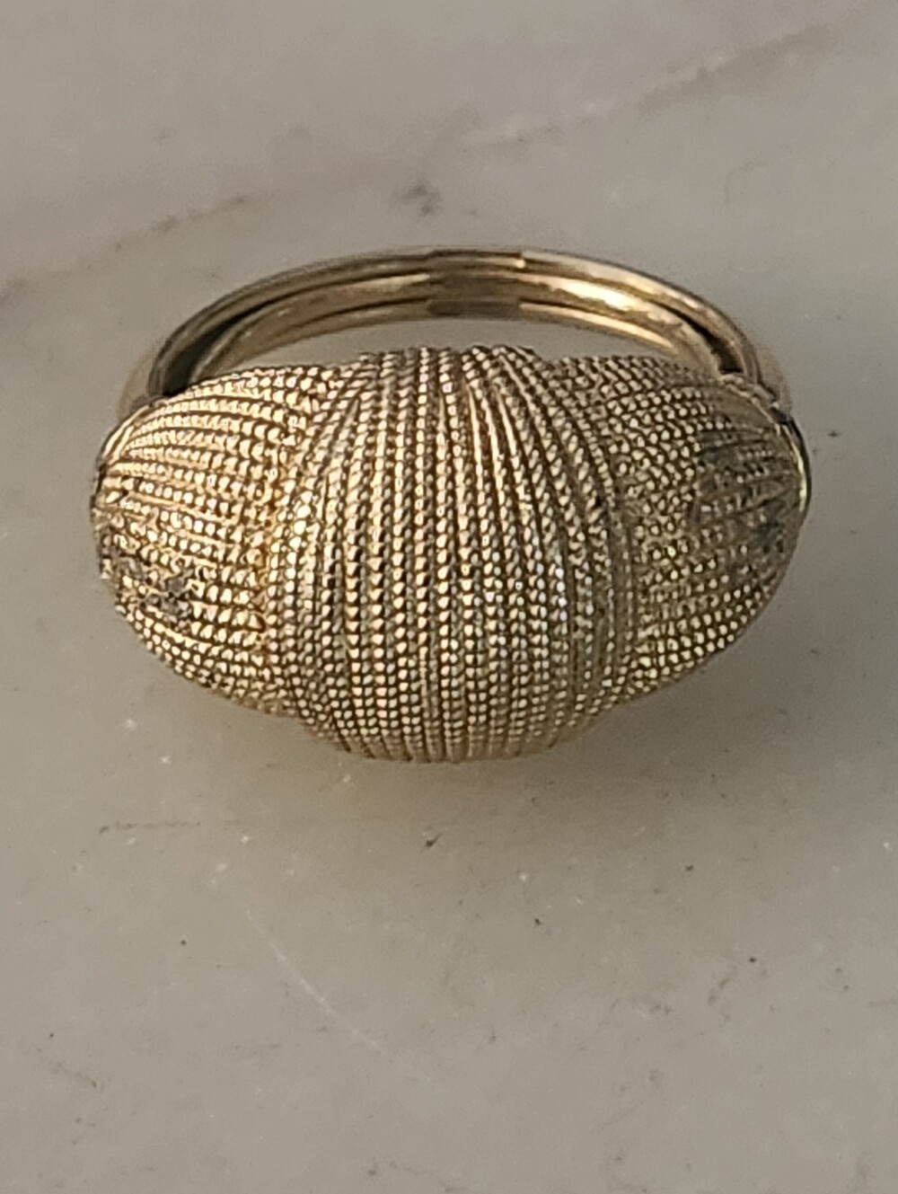Gold Tone.Textured Dome Ring Size 6-7